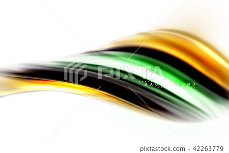 Fluid liquid mixing colors concept on light grey background, wave and swirl curve flow line, trendy 42263779