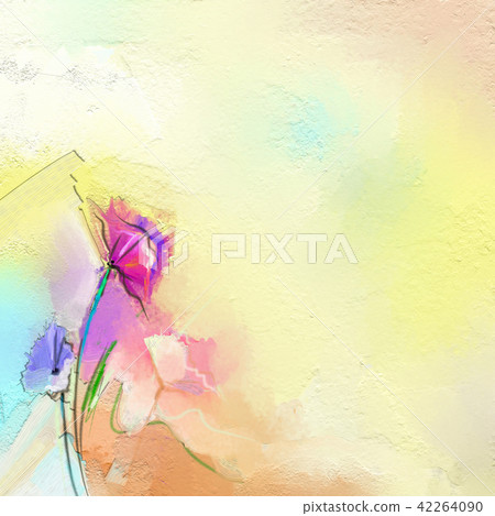 Abstract colorful oil painting flower Abstract colorful oil painting flower 42264090