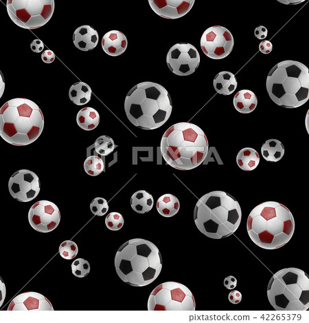 red Soccer-balls isolated on black background seamless pattern 3d illustration red Soccer-balls isolated on black background seamless pattern 3d illustration 42265379