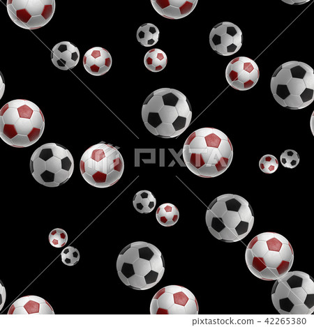 red Soccer-balls isolated on black background seamless pattern 3d illustration red Soccer-balls isolated on black background seamless pattern 3d illustration 42265380