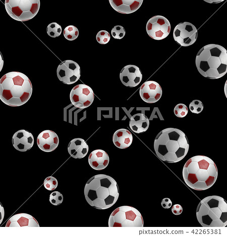 red Soccer-balls isolated on black background seamless pattern 3d illustration red Soccer-balls isolated on black background seamless pattern 3d illustration 42265381