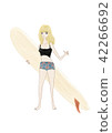 Surfer girl long board 42266692