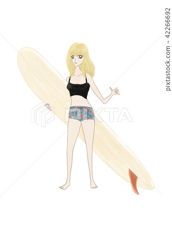 Surfer girl long board 42266692