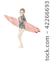 Surfer girl short board 42266693