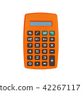 Orange calculator isolated on white with path 42267117