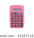 Pink calculator isolated on white with path 42267118