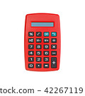Red calculator isolated on white with path 42267119