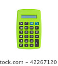 Green calculator isolated on white with path 42267120