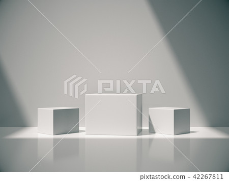 Pedestal for display ,White room and lateral light 42267811