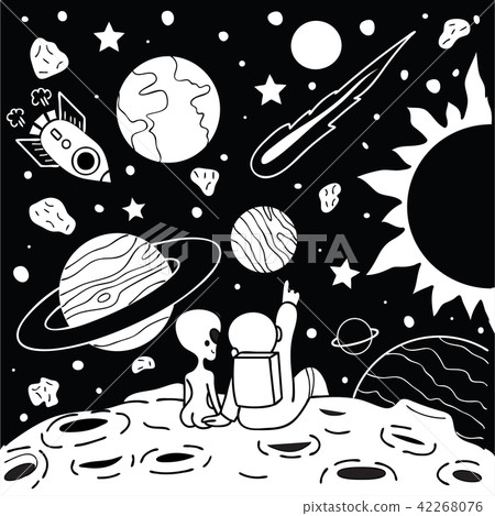 Astronaut and alien Astronaut and alien 42268076