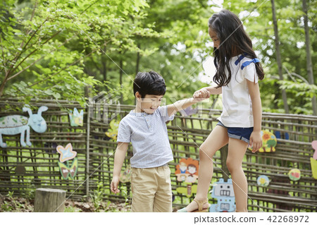 夏天,公園,孩子,孩子,野餐,散步,郊遊,森林,度假,度假 夏天,公園,孩子,孩子,野餐,散步,郊遊,森林,度假,度假 42268972