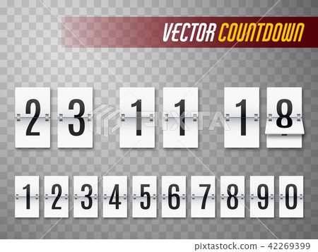 Countdown timer set. Flip time remaining scoreboard or clock. Vector. Countdown timer set. Flip time remaining scoreboard or clock. Vector. 42269399