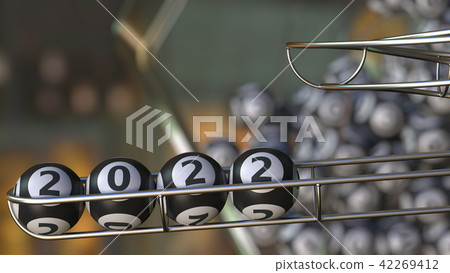 Lottery balls make up 2022. 3D rendering Lottery balls make up 2022. 3D rendering 42269412
