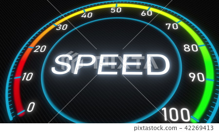 Speed futuristic meter or indicator. Conceptual 3D rendering Speed futuristic meter or indicator. Conceptual 3D rendering 42269413