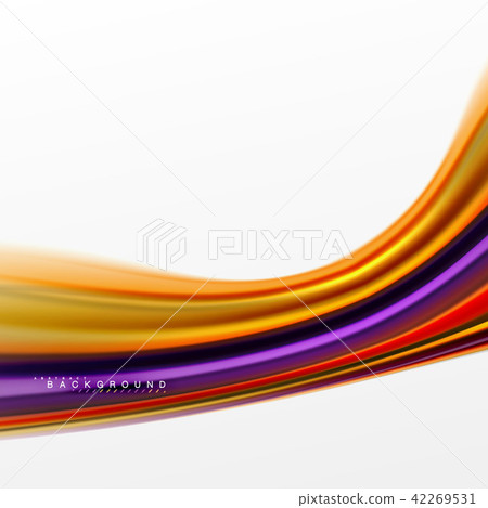 Fluid liquid mixing colors concept on light grey background, curve flow, trendy abstract layout Fluid liquid mixing colors concept on light grey background, curve flow, trendy abstract layout 42269531