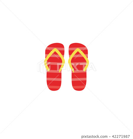 Vector flat beach slippers, flip flops icon 42271987