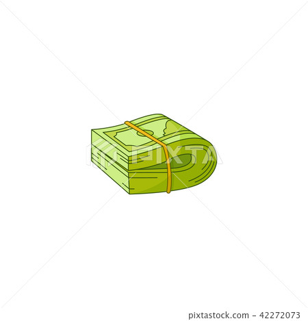 Vector flat cash money banknote bundle folded 42272073