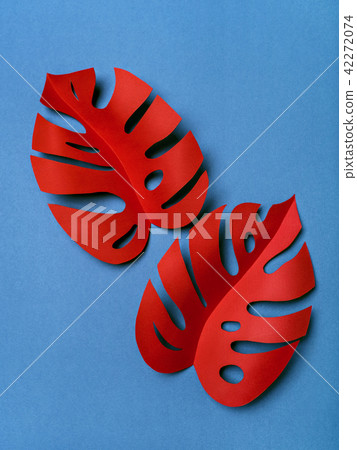 Bright red paper leaves. Bright red paper leaves. 42272074