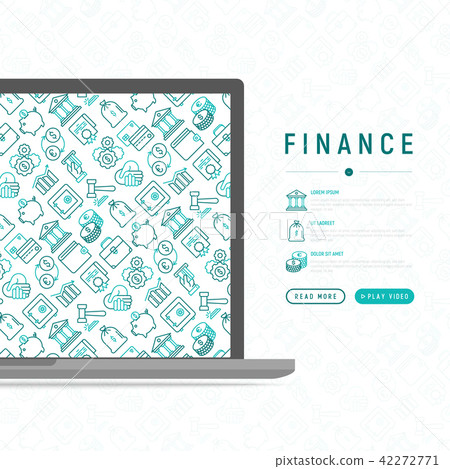 Finance concept with thin line icons Finance concept with thin line icons 42272771