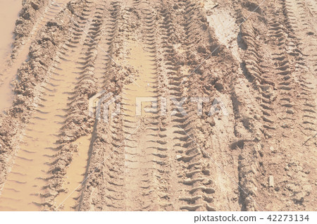 Traces of wheeled vehicles used in agriculture Traces of wheeled vehicles used in agriculture 42273134