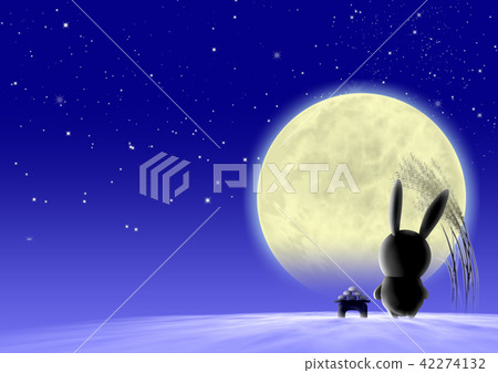 Moon view fantasy rabbit suzuki night sky dumpling copy space Moon view fantasy rabbit suzuki night sky dumpling copy space 42274132