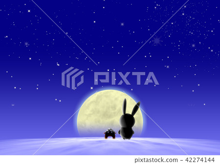 Moon view fantasy rabbit Yozora dumpling copy space Moon view fantasy rabbit Yozora dumpling copy space 42274144
