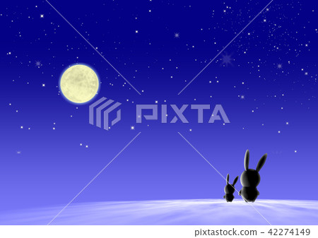 月亮視圖幻想兔寶寶夜空拷貝空間 42274149
