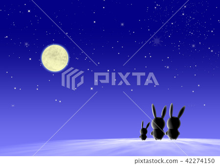 月亮視圖幻想兔寶寶夜空拷貝空間 42274150