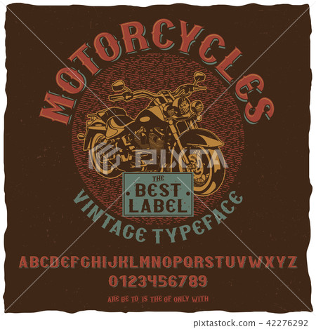 Motorcycles Vintage Label Typeface Poster Motorcycles Vintage Label Typeface Poster 42276292