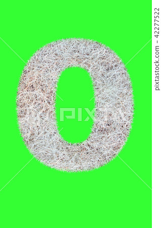 Fonts and Alphabet From  Hay Isolate on Green. O. 42277522
