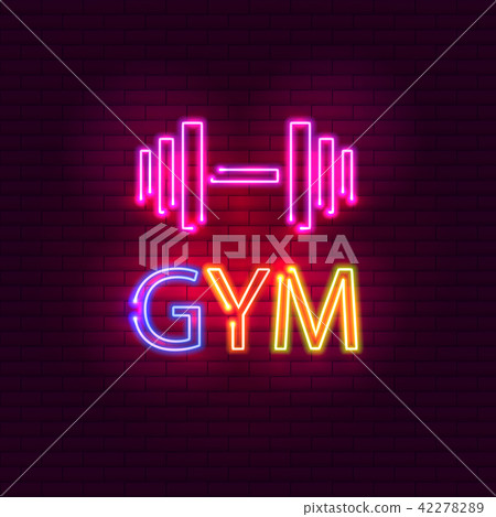 GYM neon light glowing bright singboard GYM neon light glowing bright singboard 42278289