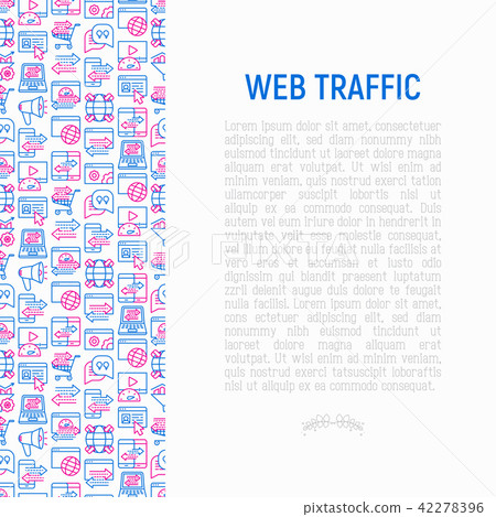 Web traffic concept with thin line icons Web traffic concept with thin line icons 42278396
