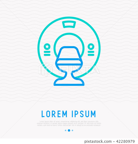 MRI scanner thin line icon MRI scanner thin line icon 42280979