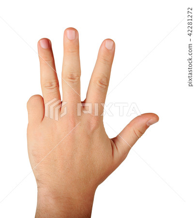 male hand with four fingers 42281272