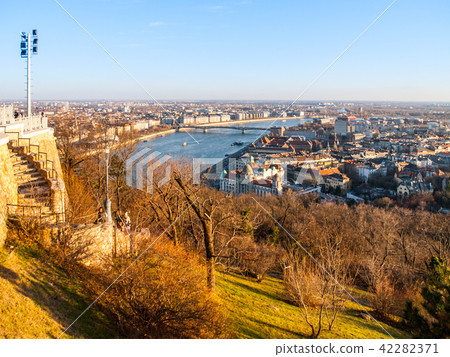Budapest cityscape with Danube river. View from Gellert Hill, Hungary 42282371