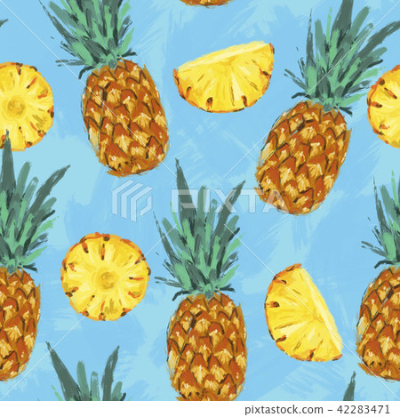 Seamless summer pineapple abstract pattern - Stock Illustration ...
