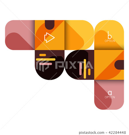 Infographics option and step by step in rounded squares, element of chart, graph, diagram with 42284448