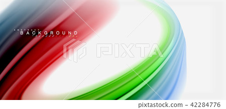 Rainbow fluid colors abstract background twisted liquid design, colorful marble or plastic wavy 42284776