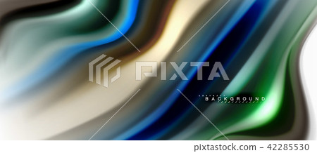Fluid liquid mixing colors concept on light grey background, curve flow, trendy abstract layout 42285530