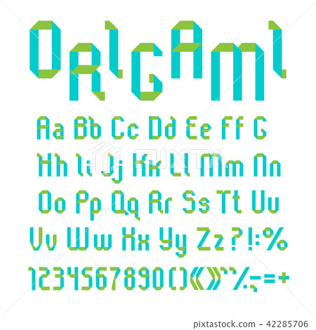 Paper origami vector alphabet, sans serif letters Paper origami vector alphabet, sans serif letters 42285706