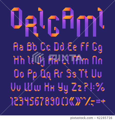 3d paper origami vector alphabet, sans serif 3d paper origami vector alphabet, sans serif 42285716