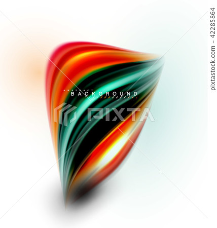 Fluid liquid mixing colors concept on light grey background, wave and swirl curve flow line, trendy Fluid liquid mixing colors concept on light grey background, wave and swirl curve flow line, trendy 42285864