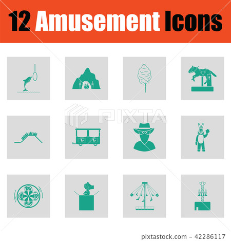 Amusement park icon set 42286117