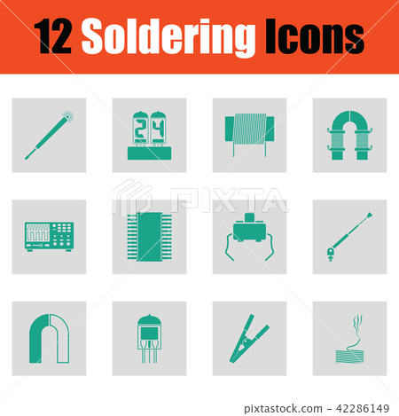 Set of twelve soldering icons Set of twelve soldering icons 42286149
