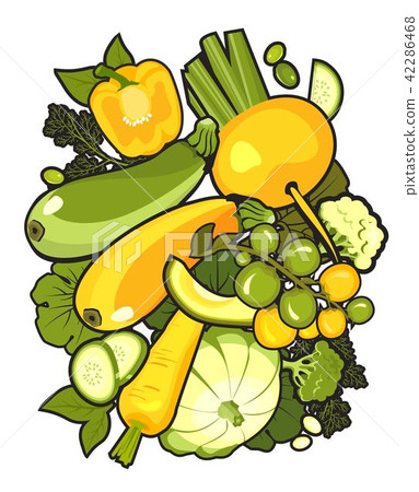 插图素材: collection of ripe vegetables