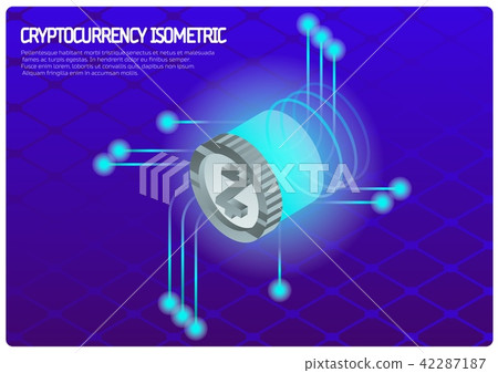 Coin color isometric banner Coin color isometric banner 42287187