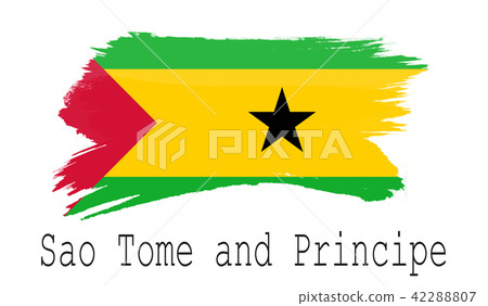 Sao Tome and Principe flag on white background 42288807