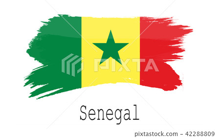 Senegal flag on white background 42288809