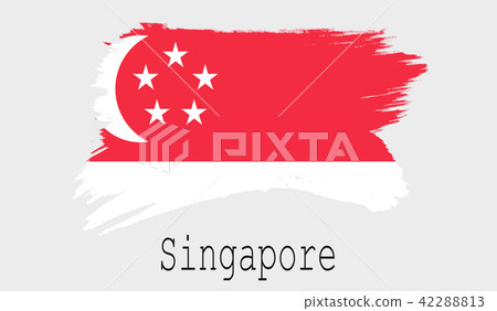 Singapore flag on white background Singapore flag on white background 42288813