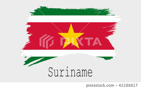 Suriname flag on white background Suriname flag on white background 42288817